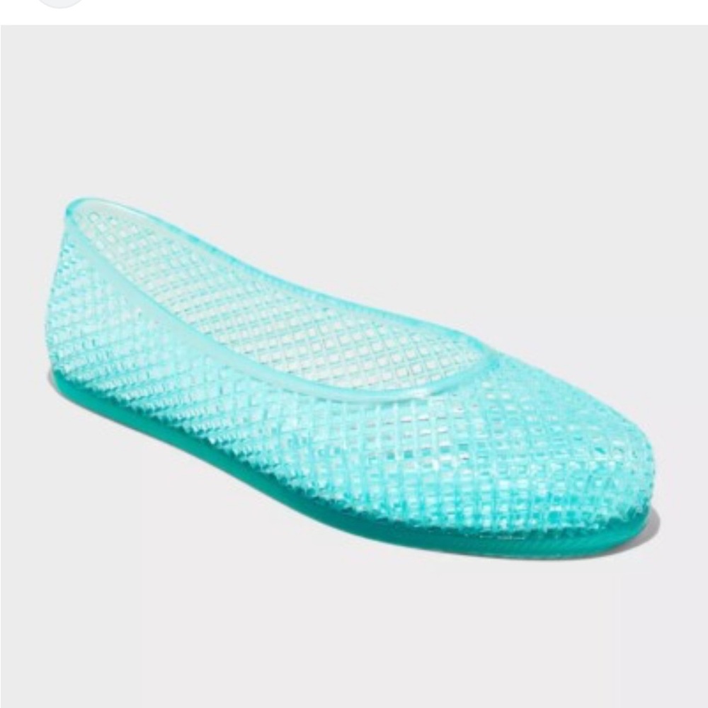 Wild Fable Isabella ballet jellies turquoise mesh flats size 10 new